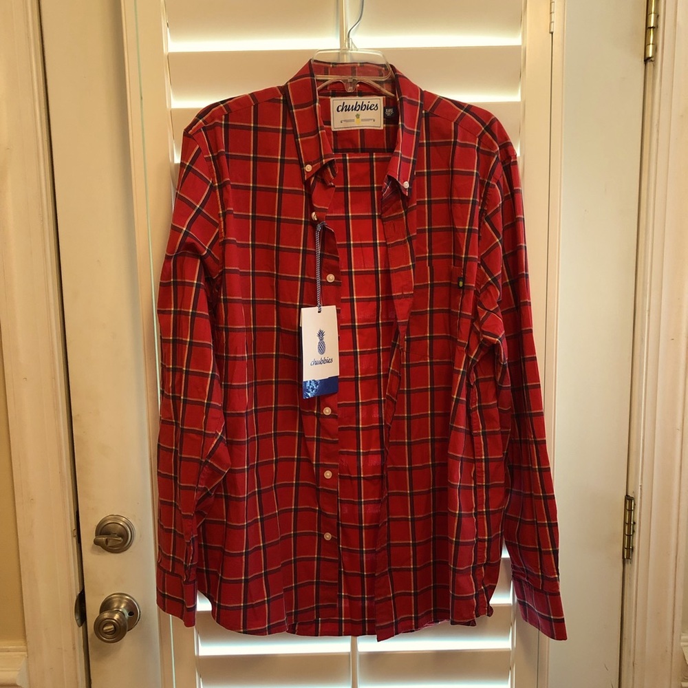 NWT Chubbies The Redemption plaid button down shirt